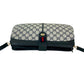 GUCCI Shoulder Bag leather Navy Sherry line