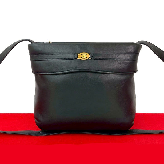 CELINE Shoulder Bag leather Navy