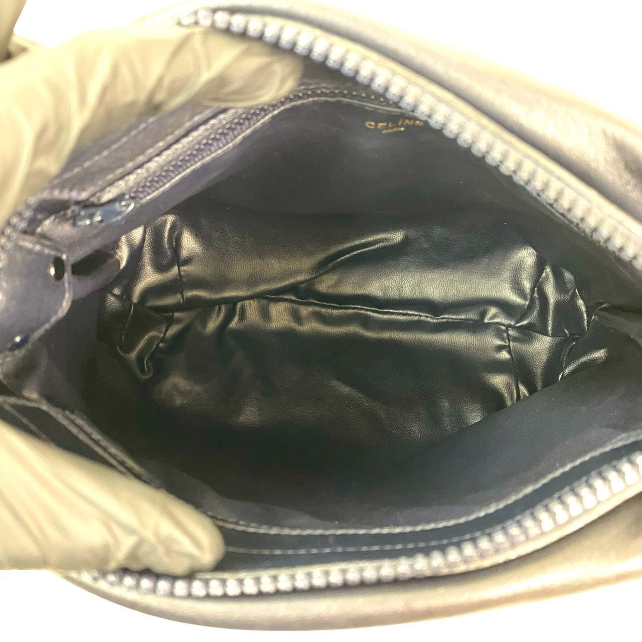 CELINE Shoulder Bag leather Navy