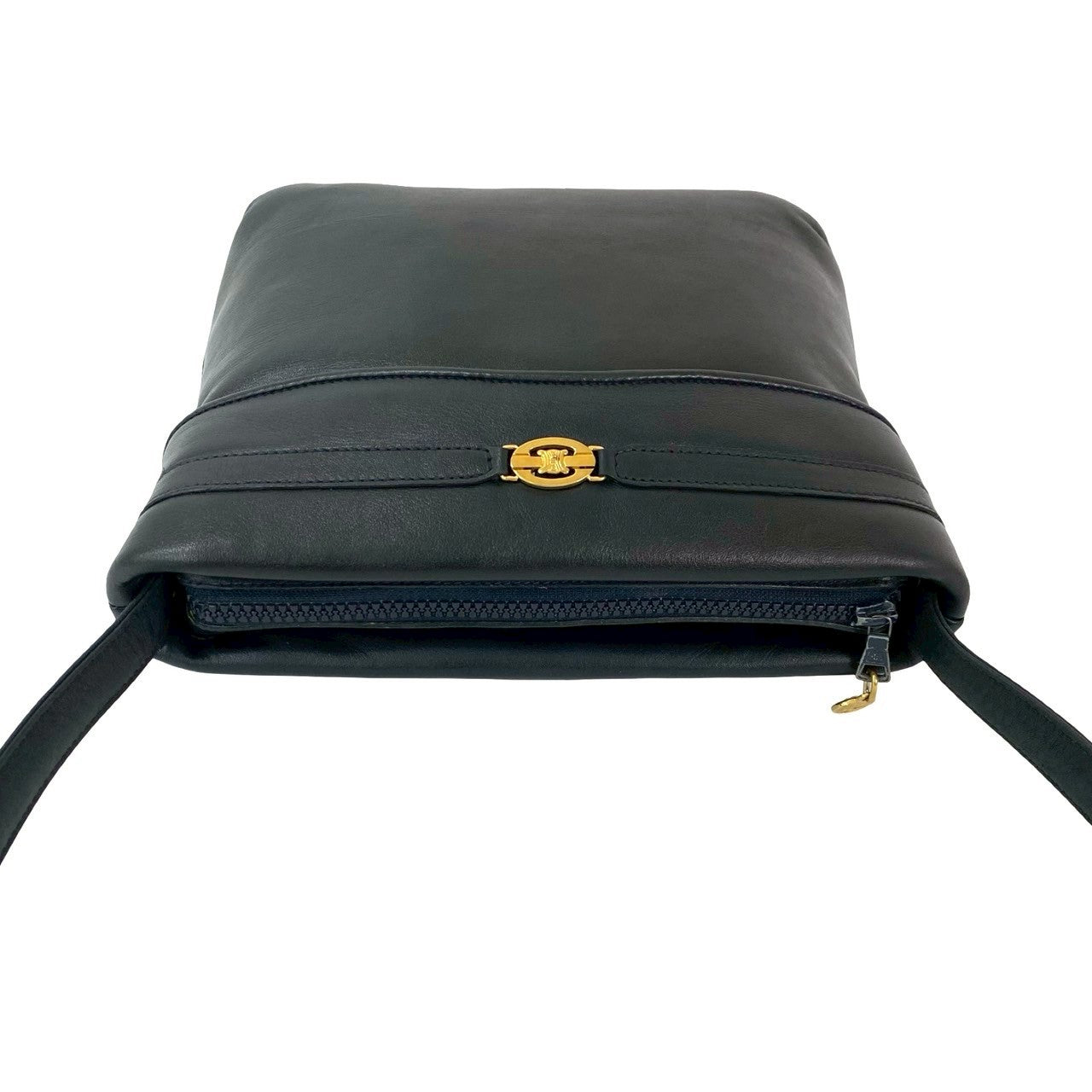 CELINE Shoulder Bag leather Navy