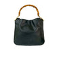 GUCCI Shoulder Bag leather black Bamboo