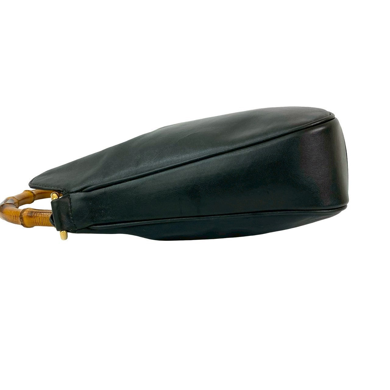 GUCCI Shoulder Bag leather black Bamboo