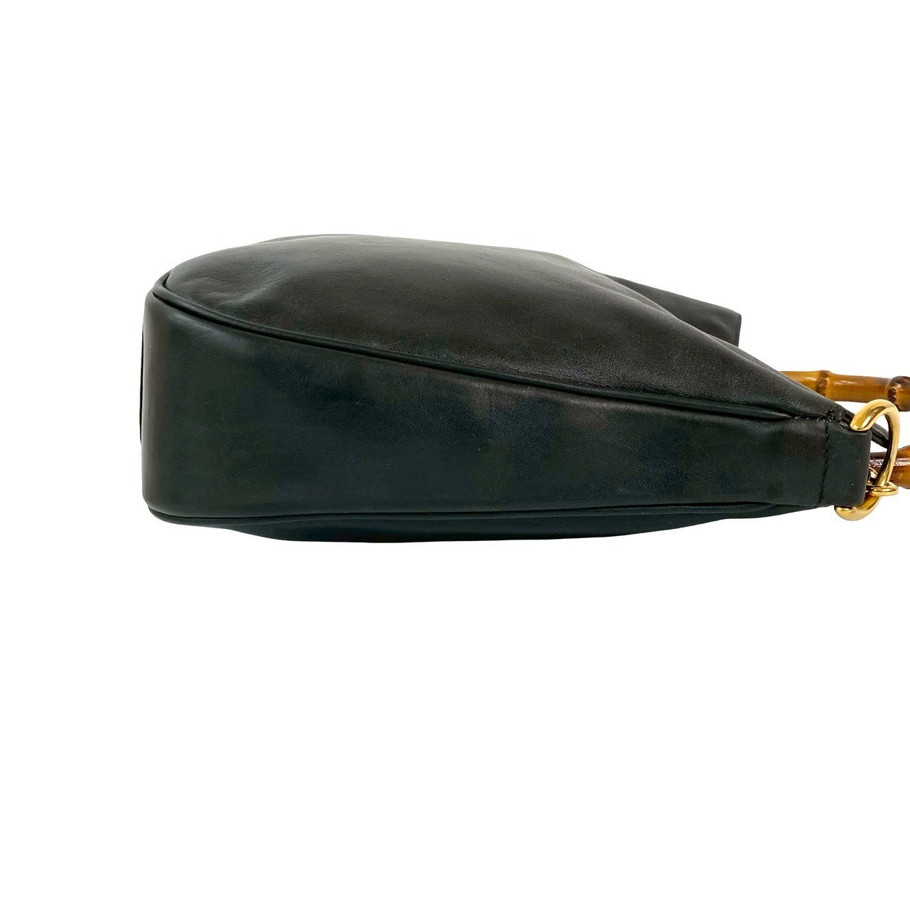 GUCCI Shoulder Bag leather black Bamboo
