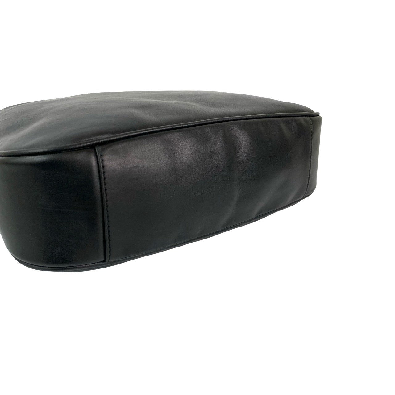 GUCCI Shoulder Bag leather black Bamboo