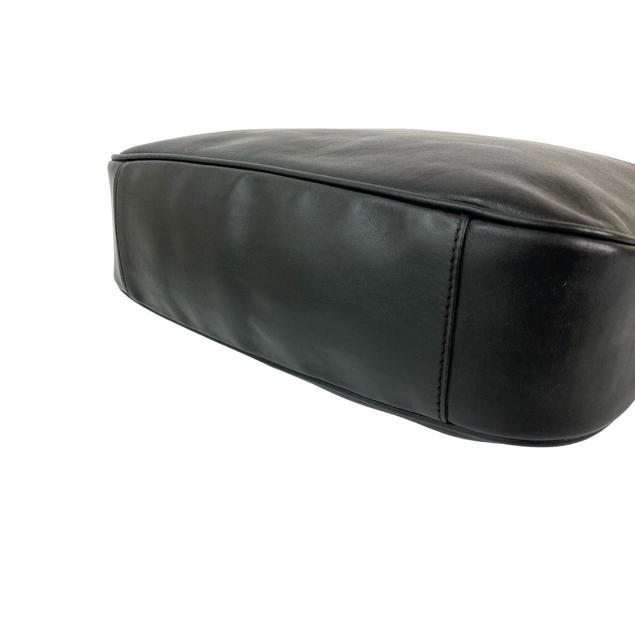 GUCCI Shoulder Bag leather black Bamboo