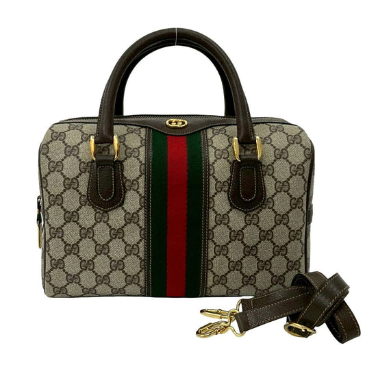 GUCCI Shoulder Bag leather Brown Sherry line
