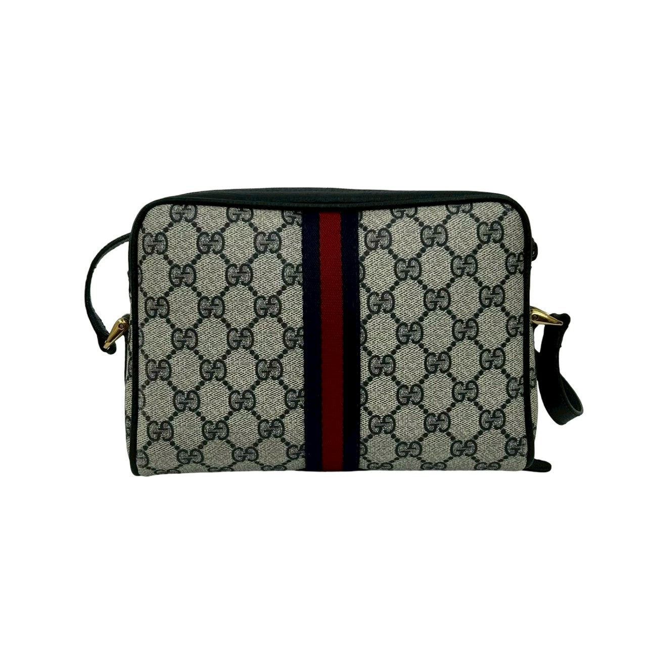 GUCCI Shoulder Bag leather Navy Sherry line