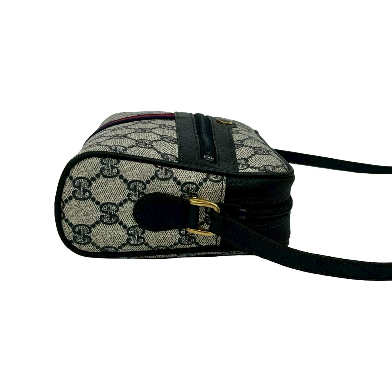 GUCCI Shoulder Bag leather Navy Sherry line