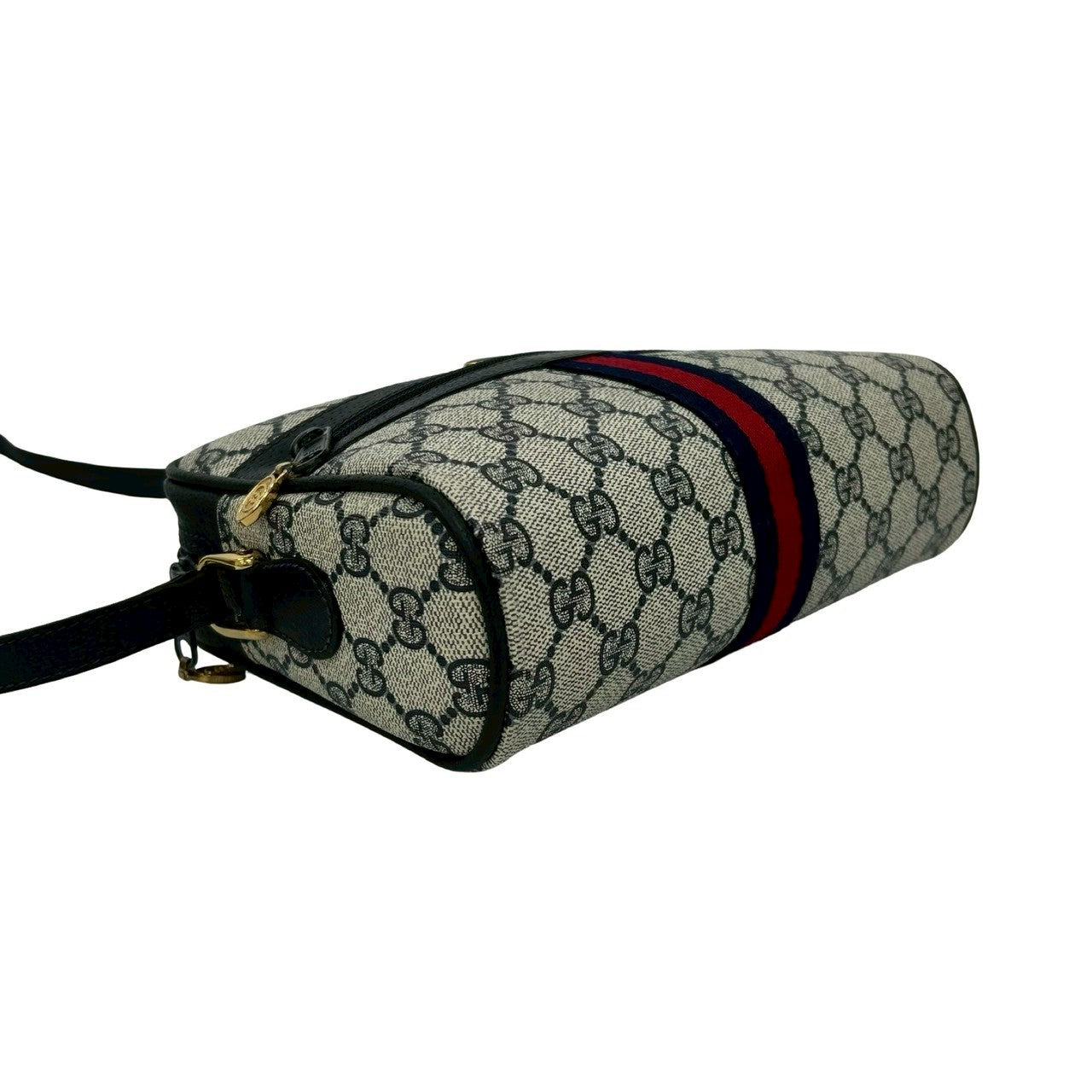 GUCCI Shoulder Bag leather Navy Sherry line