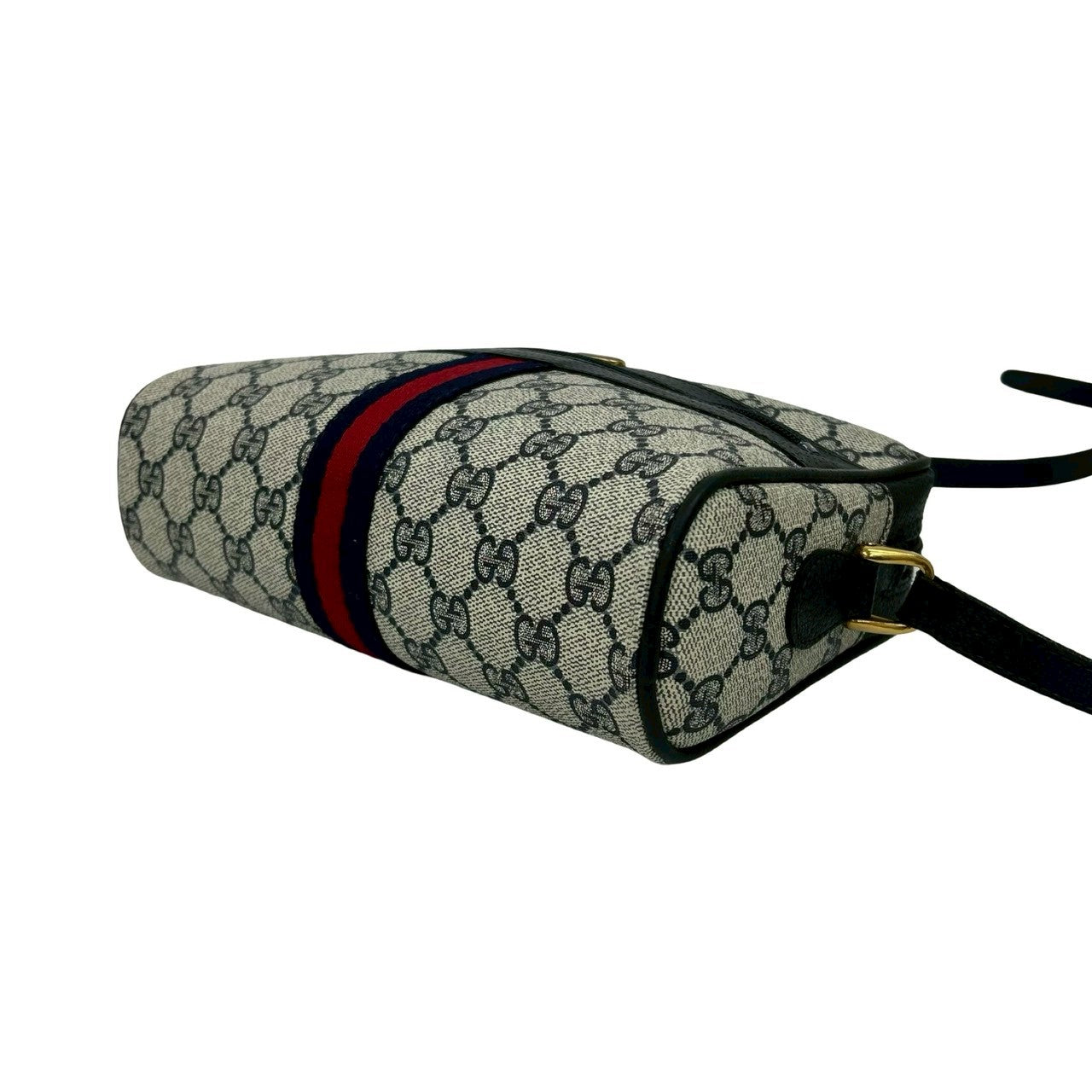 GUCCI Shoulder Bag leather Navy Sherry line