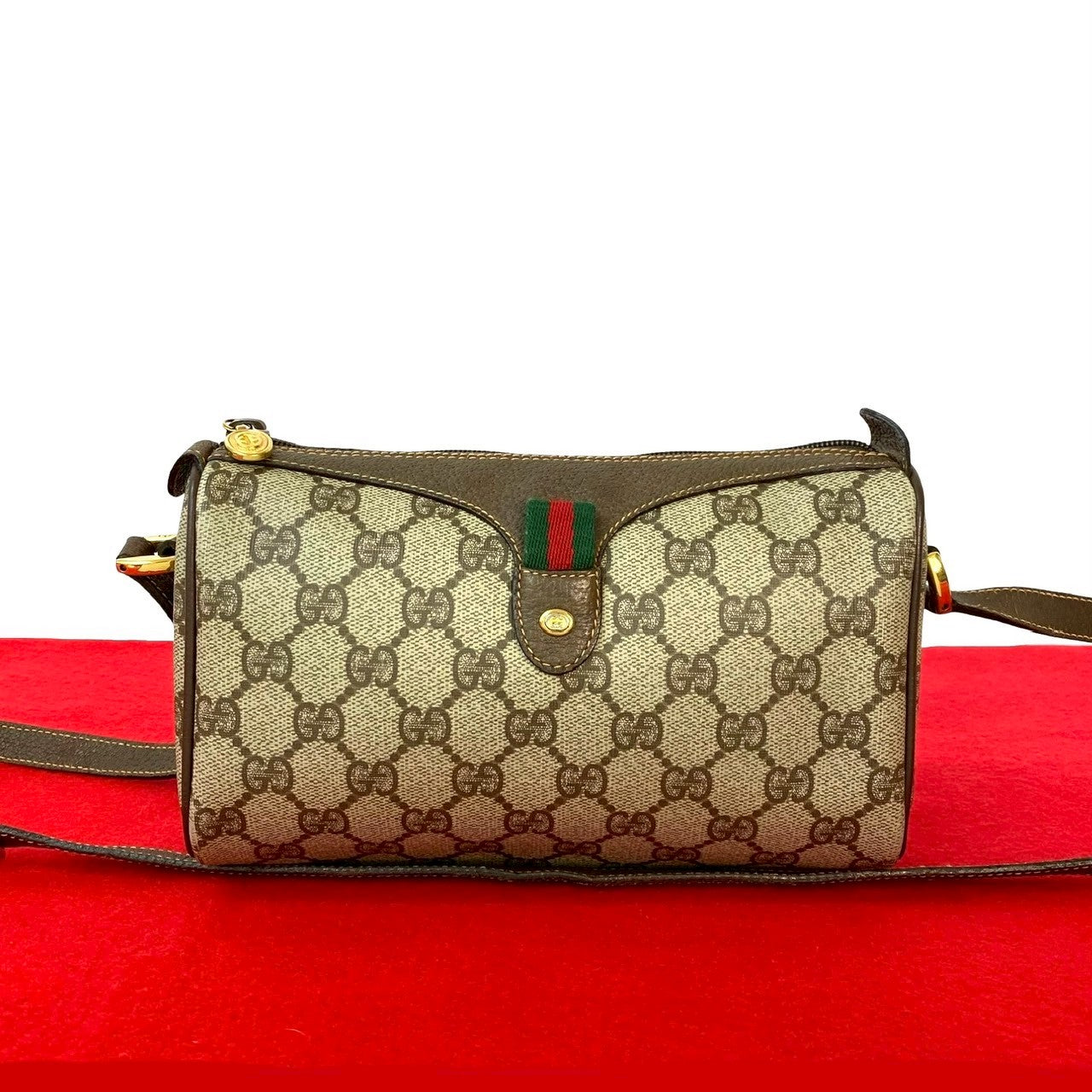 GUCCI Shoulder Bag leather Brown Sherry line