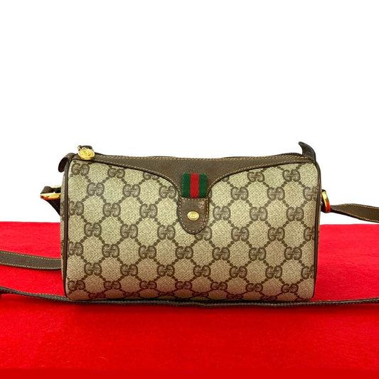 GUCCI Shoulder Bag leather Brown Sherry line