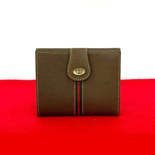 GUCCI Bifold Wallet leather Brown
