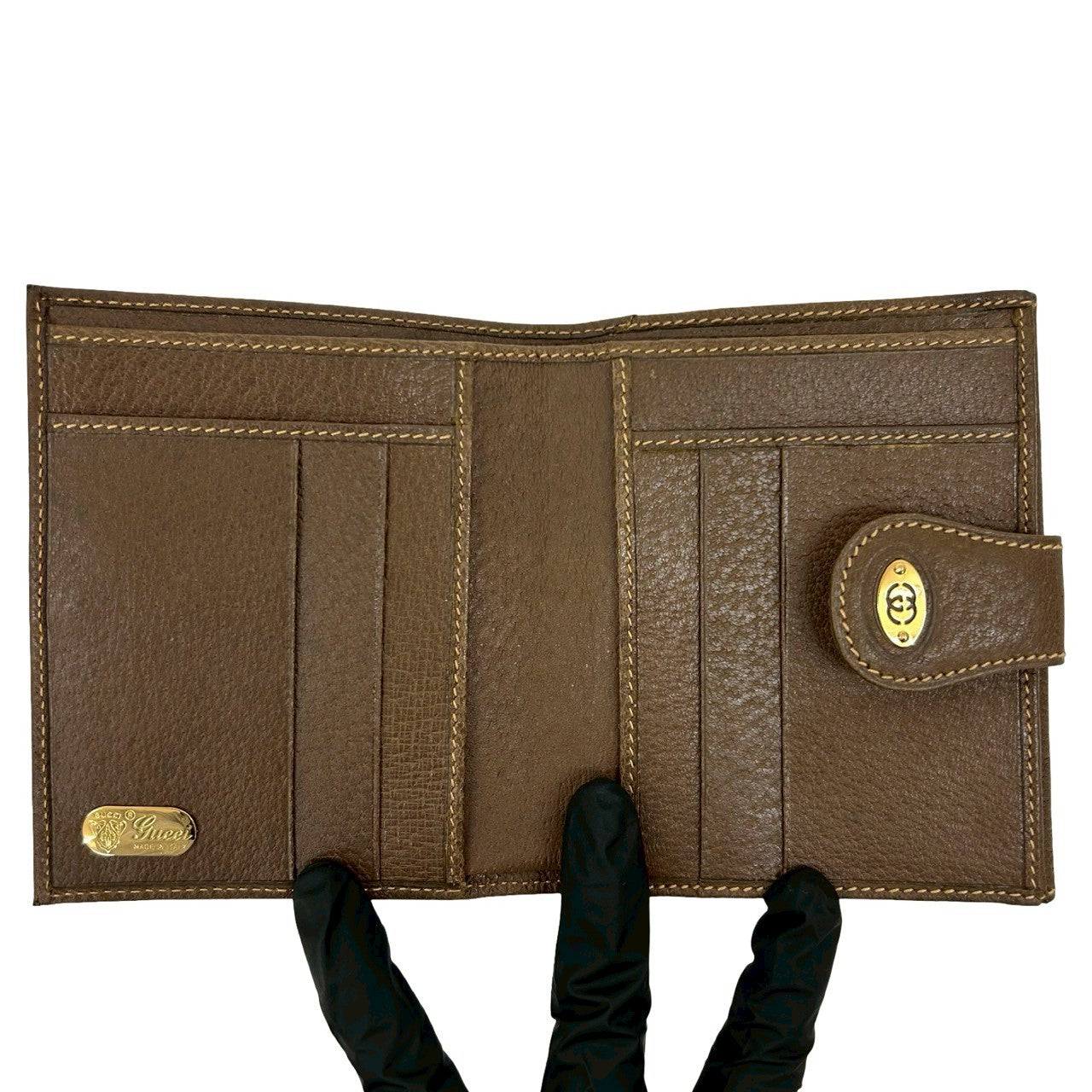 GUCCI Bifold Wallet leather Brown