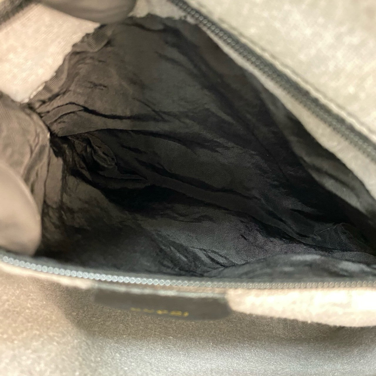 GUCCI Shoulder Bag leather black Bamboo