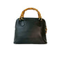 GUCCI Shoulder Bag leather black Bamboo