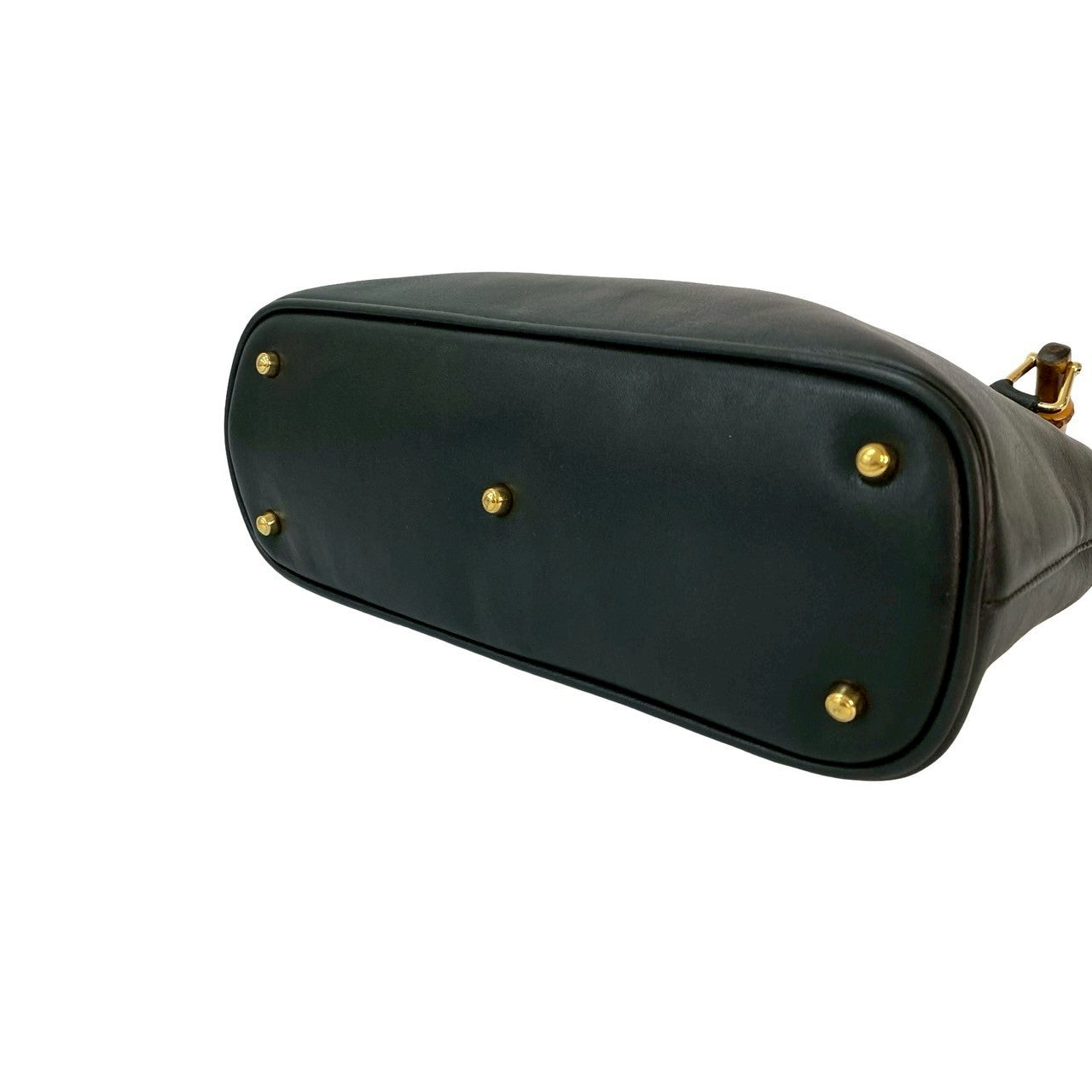 GUCCI Shoulder Bag leather black Bamboo