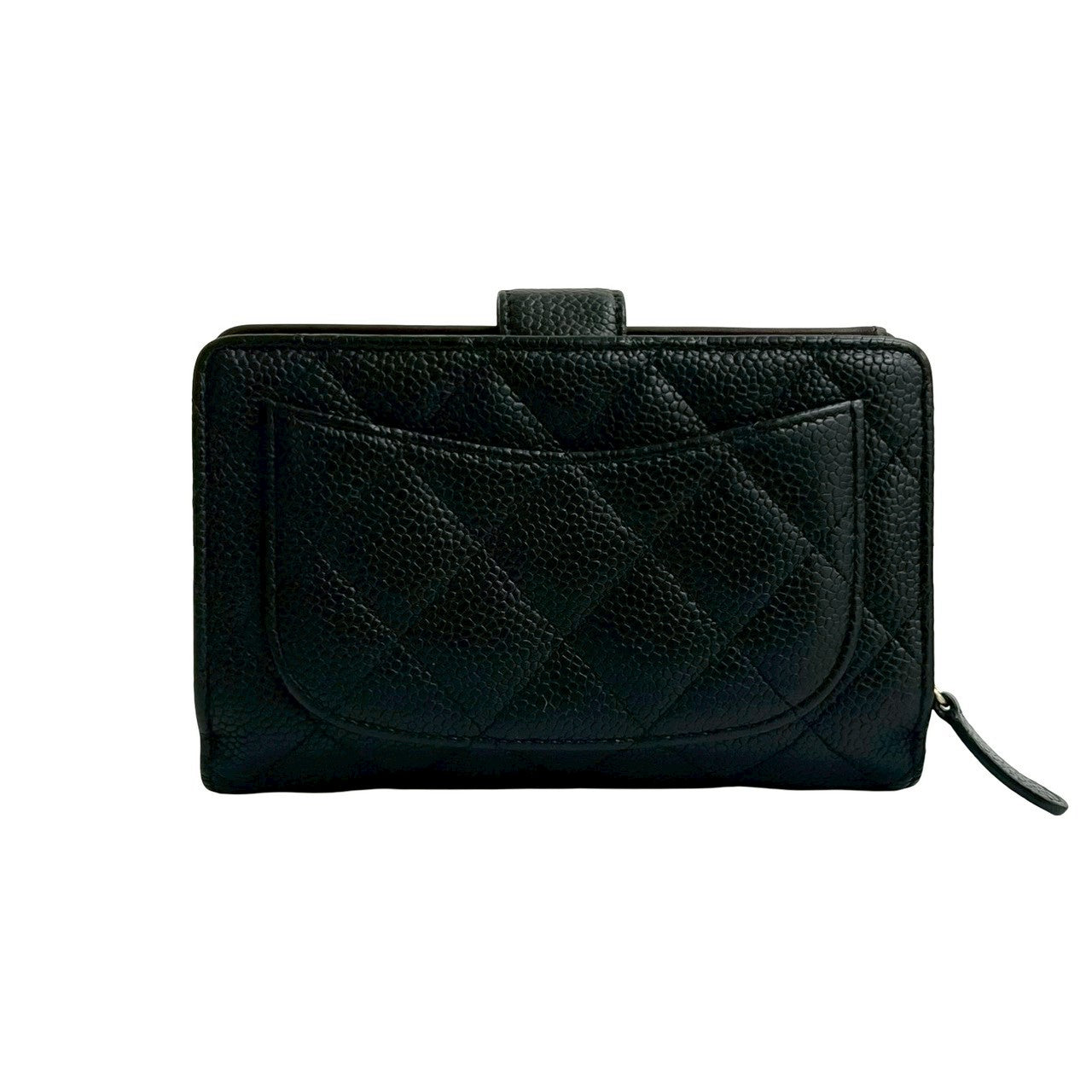 CHANEL Bifold Wallet Matt caviar skin black Matrasse