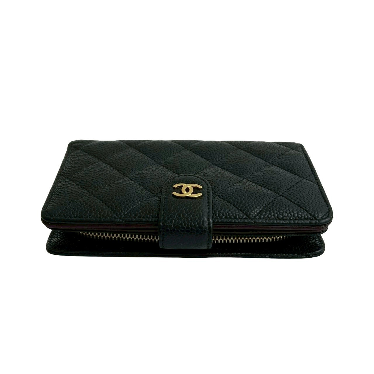 CHANEL Bifold Wallet Matt caviar skin black Matrasse