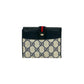 GUCCI Bifold Wallet leather Navy Sherry line