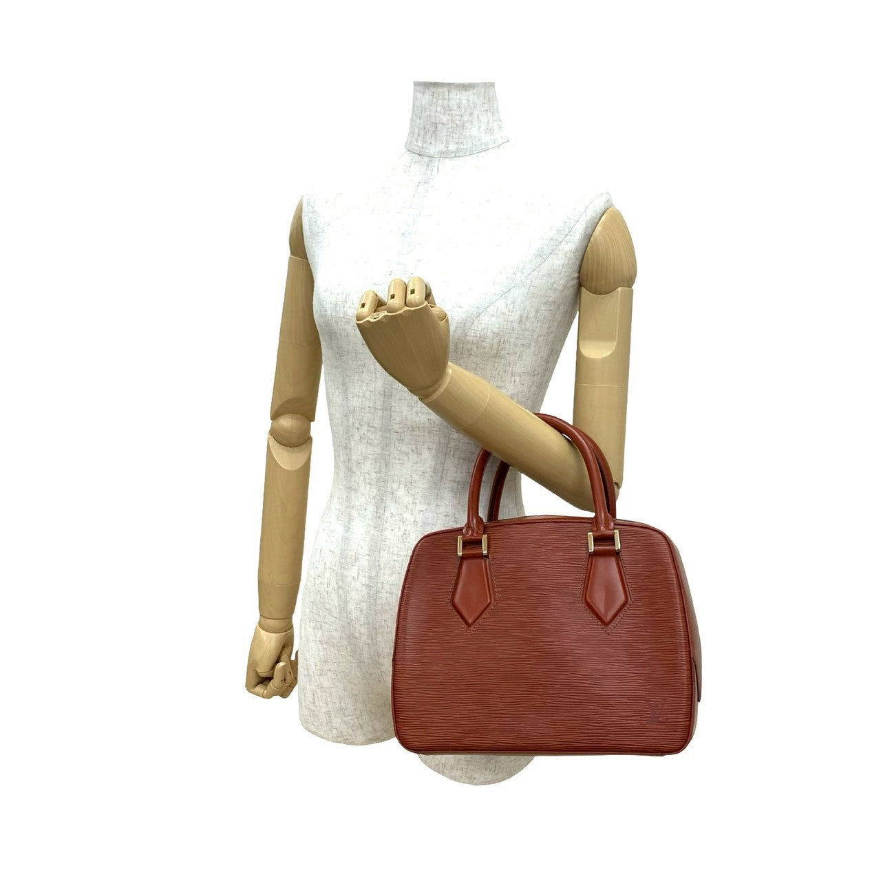 LOUIS VUITTON Handbag Epi Leather Brown Epi Sablon