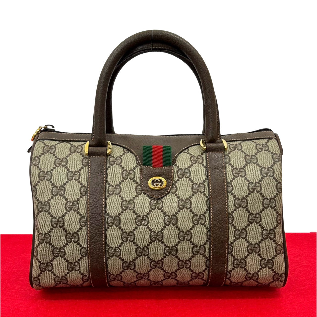 GUCCI Handbag leather Brown Sherry line