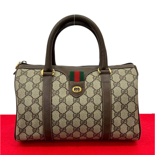 GUCCI Handbag leather Brown Sherry line