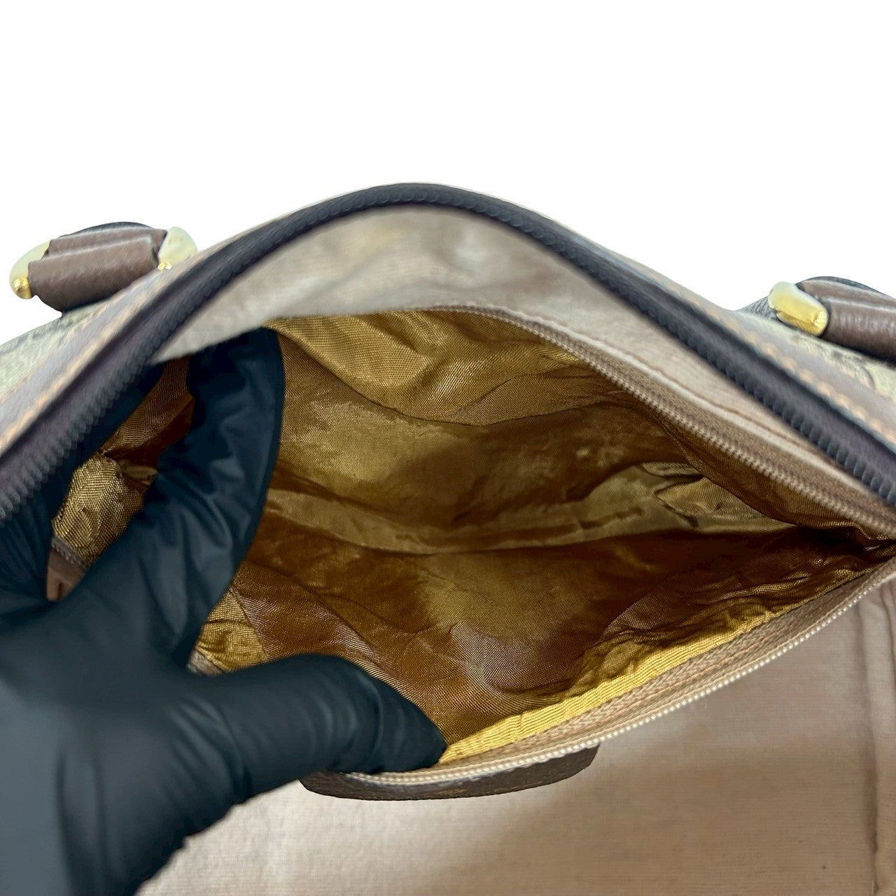 GUCCI Handbag leather Brown Sherry line