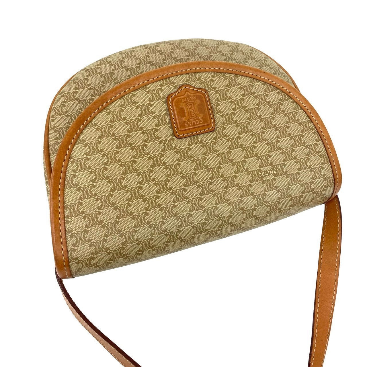 CELINE Shoulder Bag leather beige