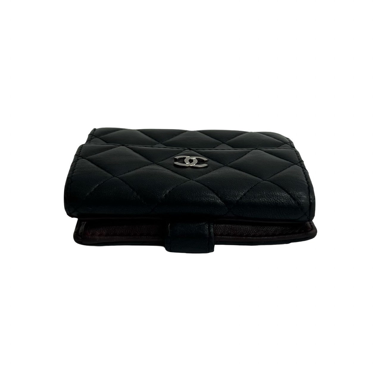 CHANEL Bifold Wallet lambskin black Matrasse