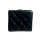 CHANEL Bifold Wallet lambskin black Matrasse