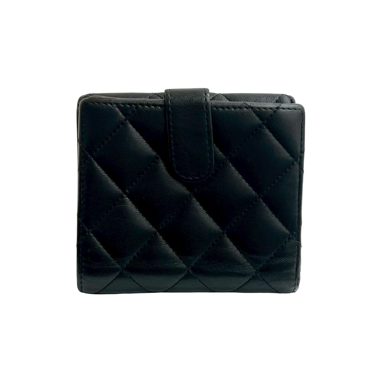 CHANEL Bifold Wallet lambskin black Matrasse