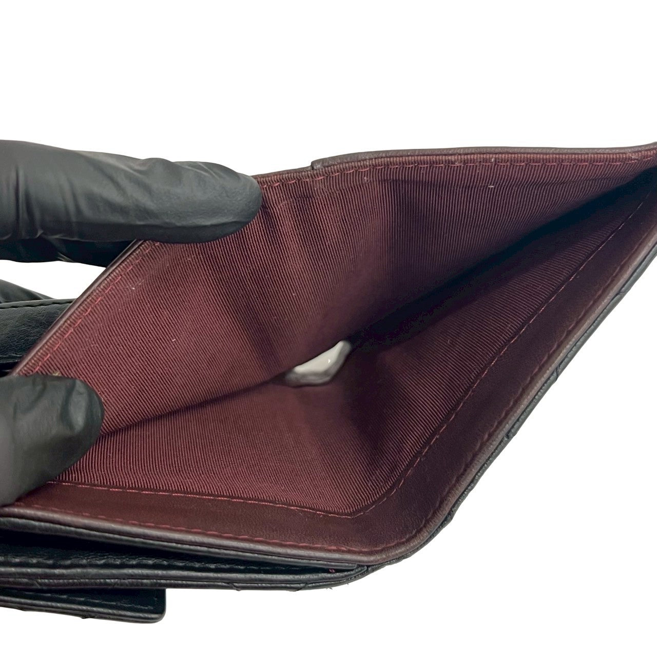 CHANEL Bifold Wallet lambskin black Matrasse