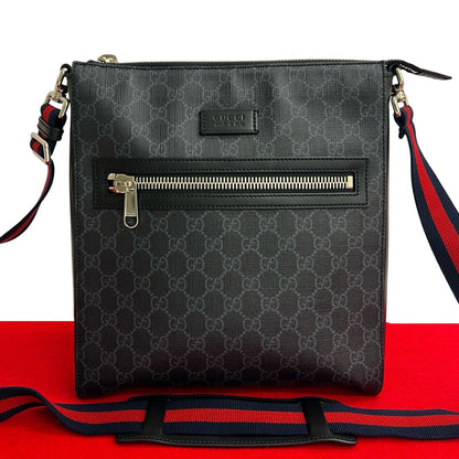 GUCCI Shoulder Bag leather black Sherry line