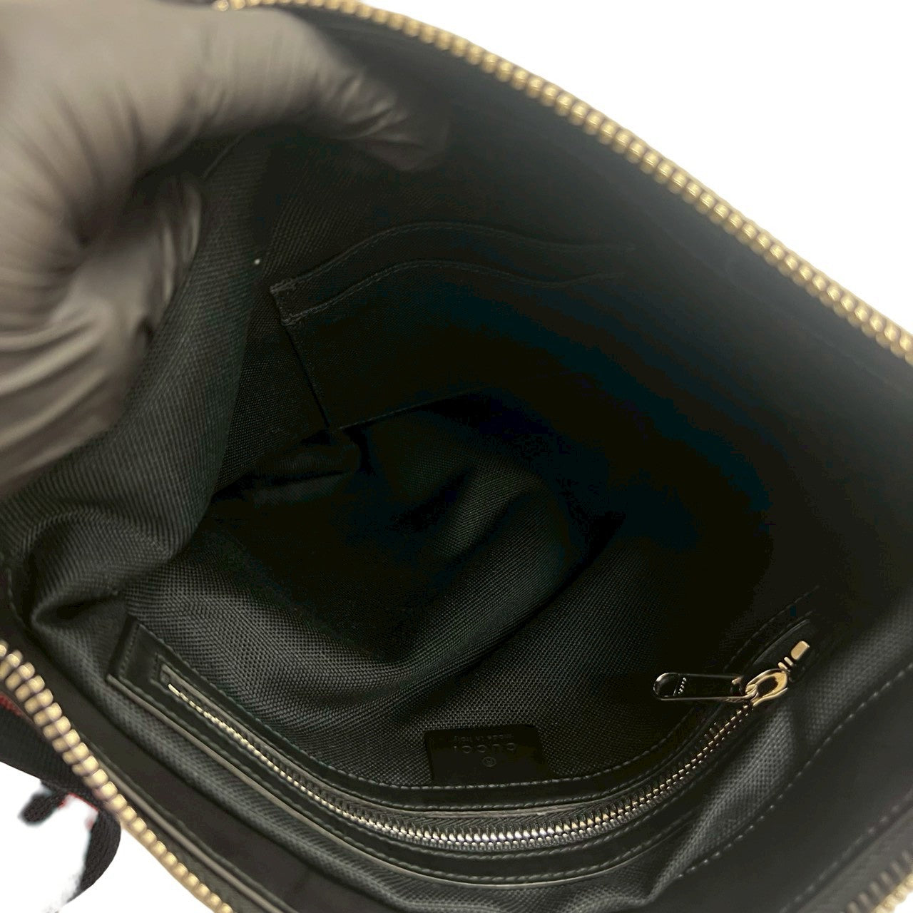 GUCCI Shoulder Bag leather black Sherry line