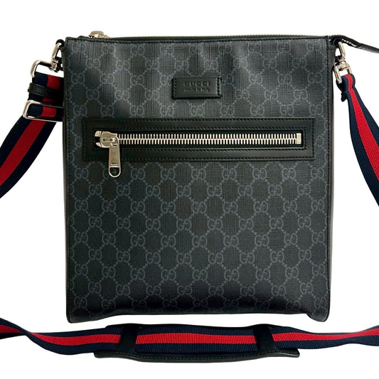 GUCCI Shoulder Bag leather black Sherry line