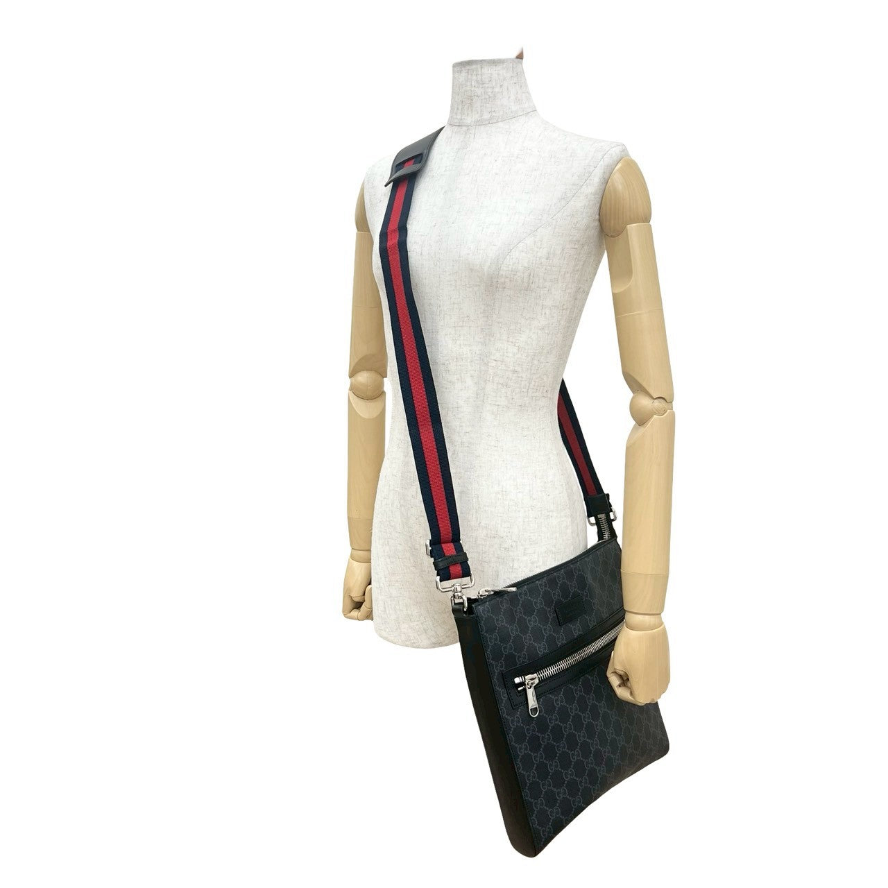 GUCCI Shoulder Bag leather black Sherry line