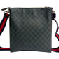 GUCCI Shoulder Bag leather black Sherry line