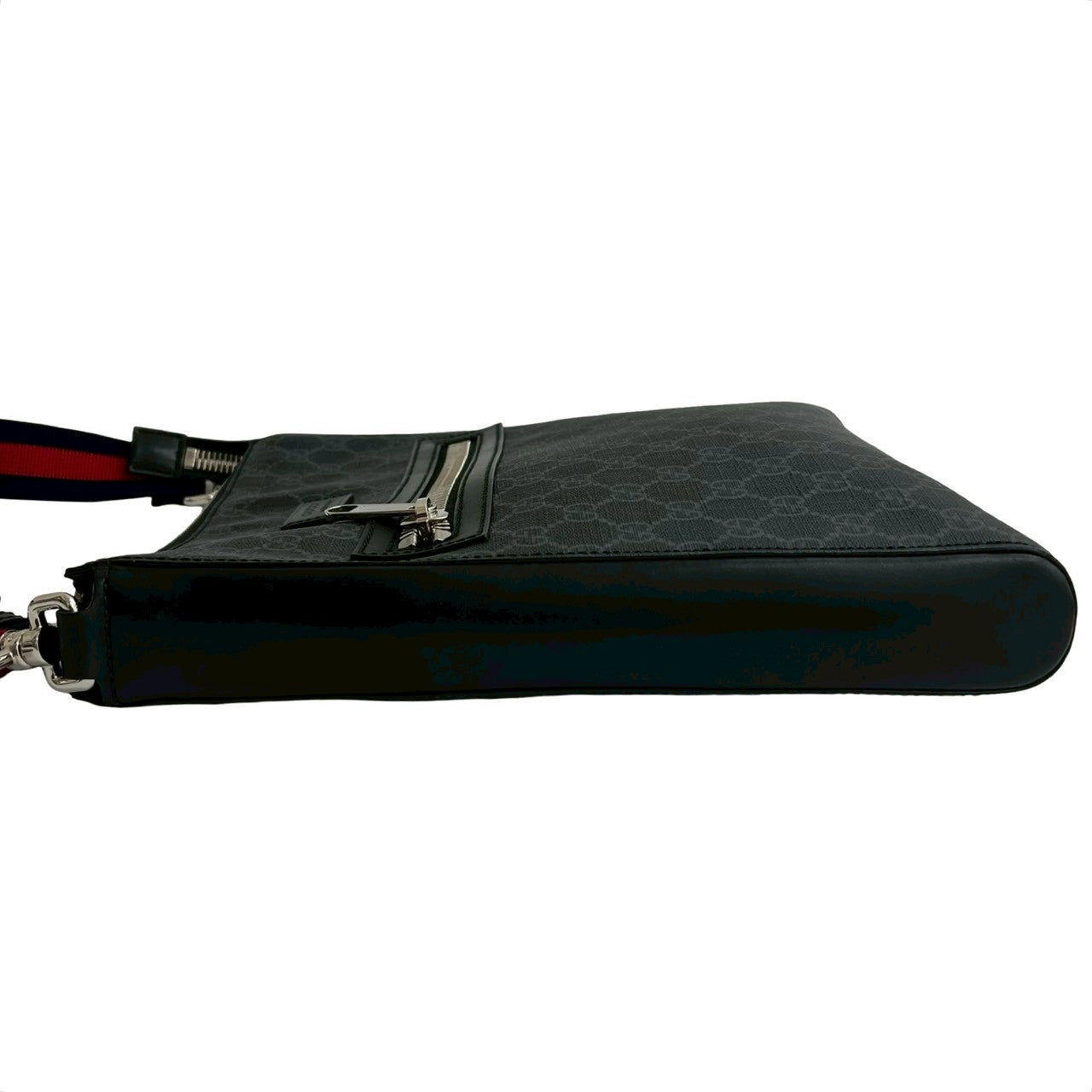 GUCCI Shoulder Bag leather black Sherry line