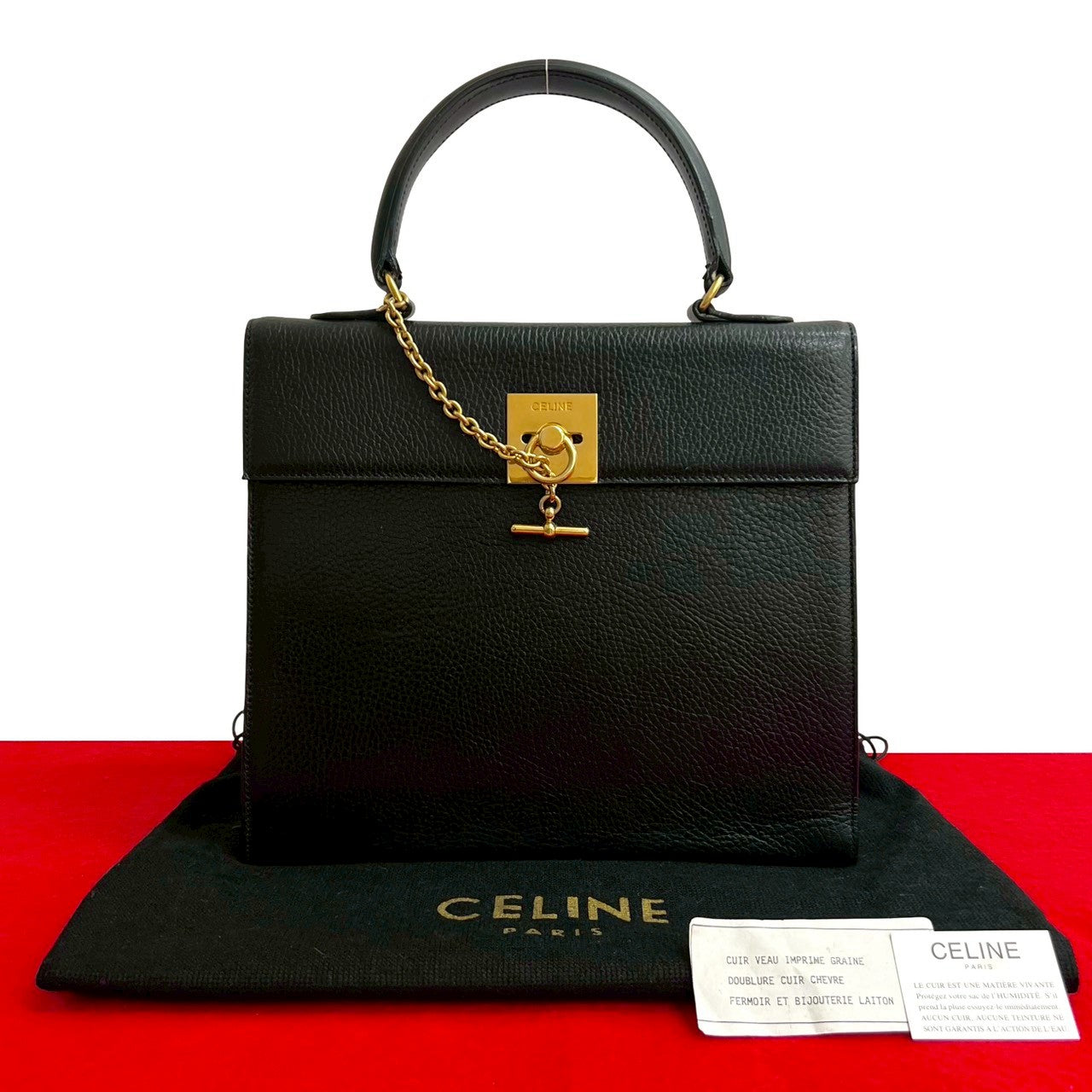 CELINE Handbag leather black