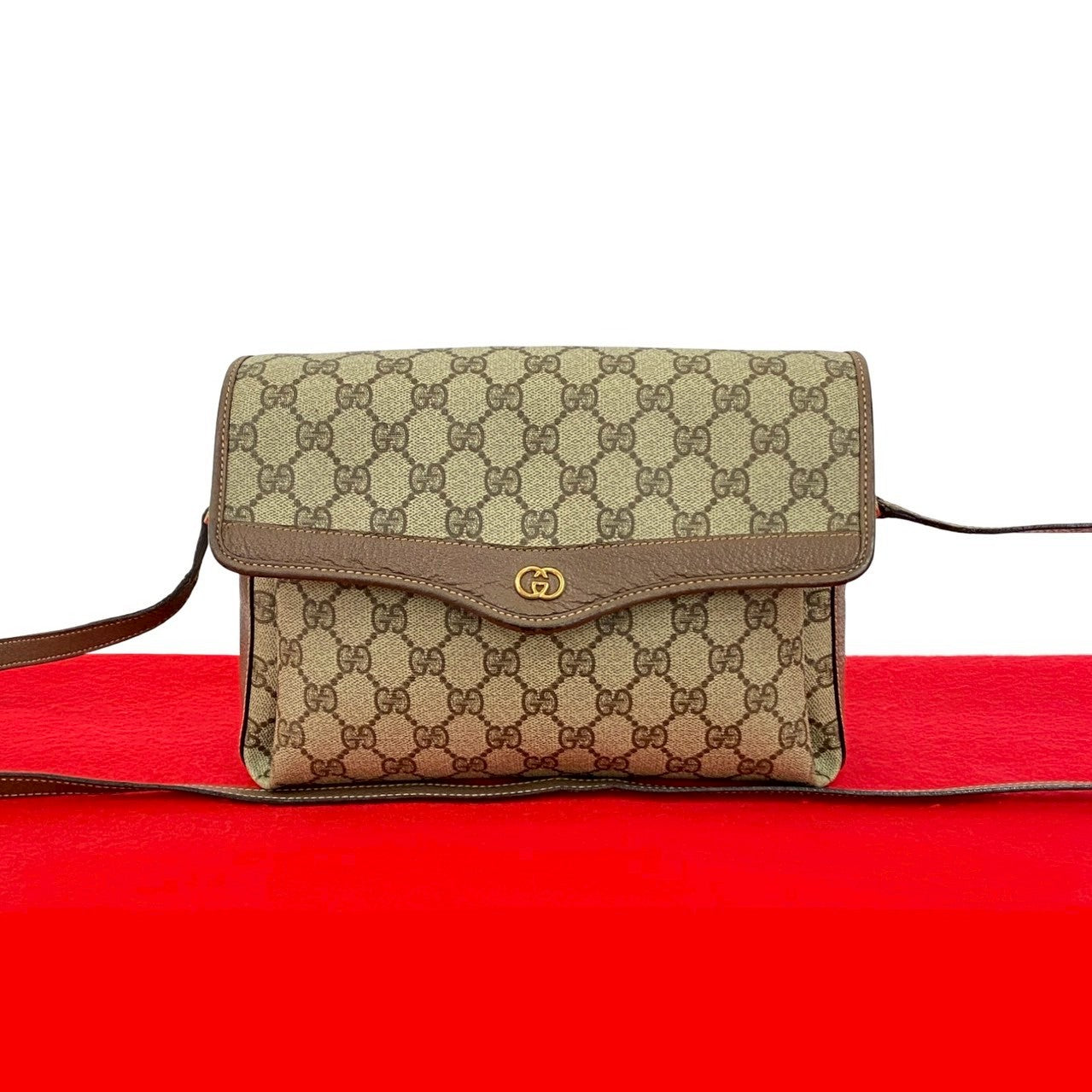GUCCI Shoulder Bag leather Brown