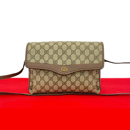 GUCCI Shoulder Bag leather Brown