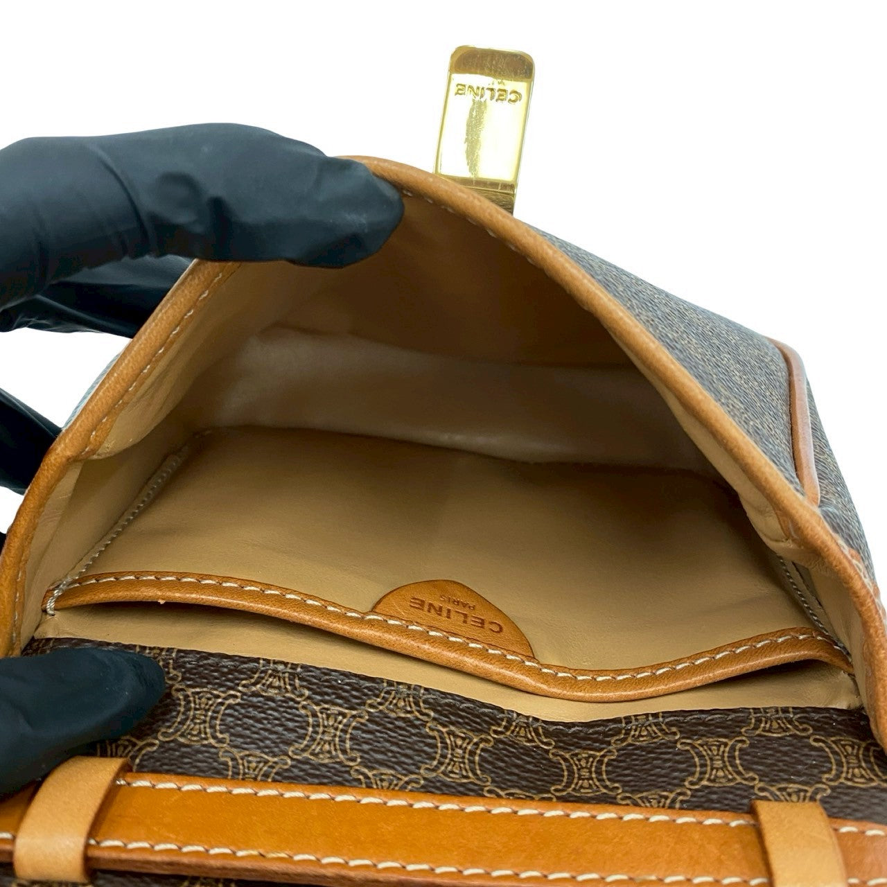 CELINE Shoulder Bag leather Brown