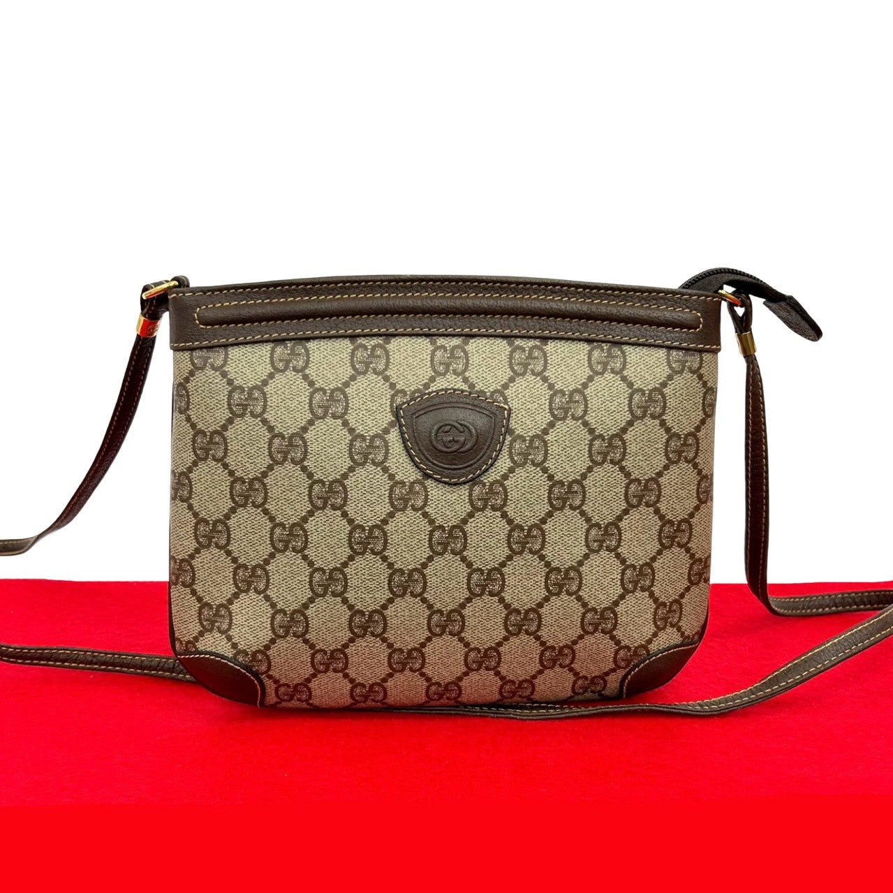 GUCCI Shoulder Bag leather Brown