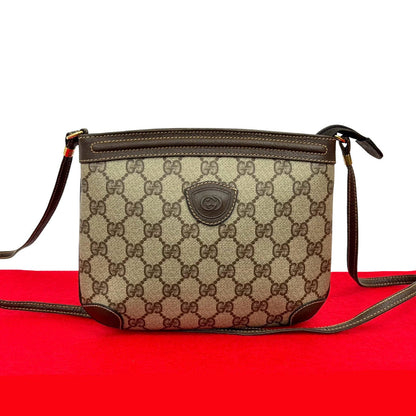 GUCCI Shoulder Bag leather Brown