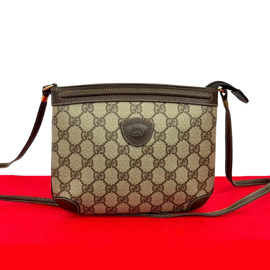 GUCCI Shoulder Bag leather Brown
