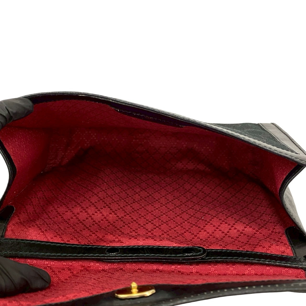 GUCCI Shoulder Bag GG canvas black Sherry line