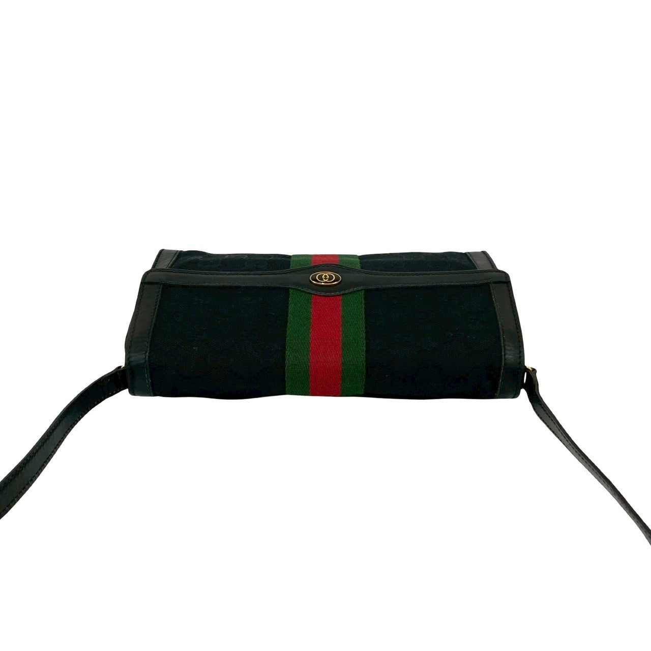 GUCCI Shoulder Bag GG canvas black Sherry line