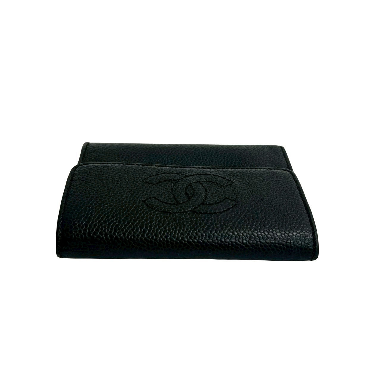 CHANEL Bifold Wallet Matt caviar skin black