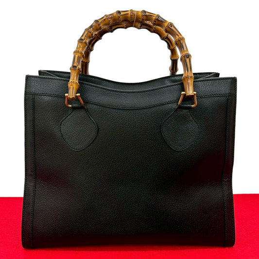 GUCCI Handbag leather black Bamboo